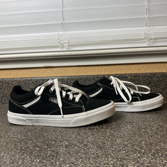 Vans Old Skool Mens Sz 8 Black Canvas Skate Sneaker Shoes Lace Up Low Top Padded - Picture 4 of 12